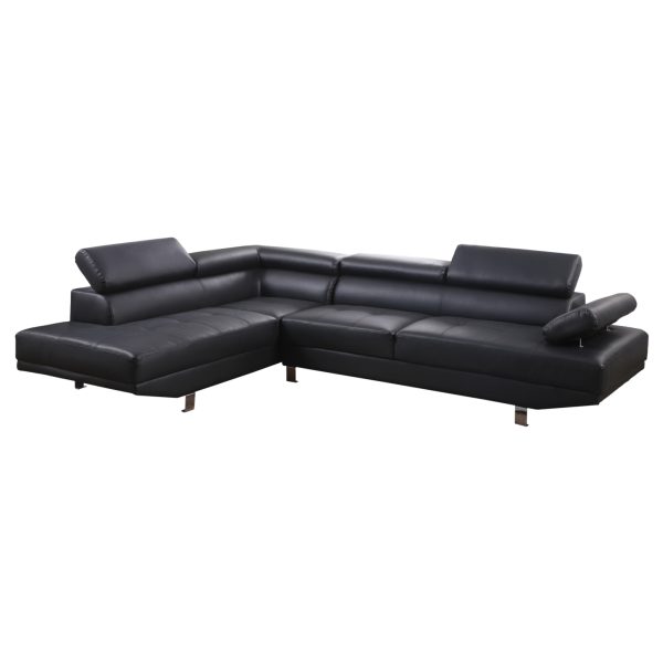 ΚΑΝΑΠΕΣ ΓΩΝΙΑ GORO ΑΡΙΣΤΕΡΗ HM3084.02L ΑΠΟ ΜΑΥΡΟ PU 270x200x87Υεκ - HM3084.02L