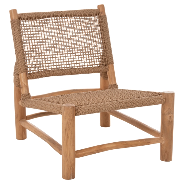 ΚΑΡΕΚΛΑ LONDER HM5986 ΞΥΛΟ TEAK ΣΕ ΦΥΣΙΚΟ ΚΑΙ ΣΥΝΘΕΤΙΚΟ RATTAN 63x77x77Υεκ. - HM5986