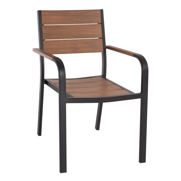 ΠΟΛΥΘΡΟΝΑ ΑΛΟΥΜΙΝΙΟΥ SAGA ΜΑΥΡΗ ΜΕ POLYWOOD HM5127.03 56x55x85,5Yεκ. - HM5127.03