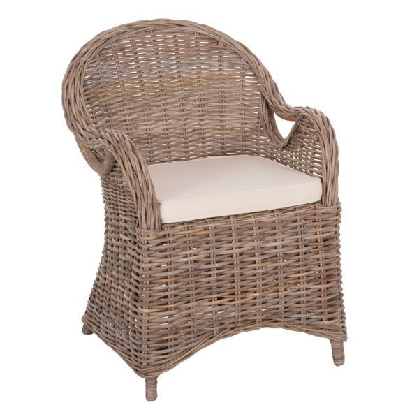 ΠΟΛΥΘΡΟΝΑ ΜΕ ΕΚΡΟΥ ΜΑΞΙΛΑΡΙ KEYLA HM9536 ΚΑΦΕ RATTAN 63x65x87Υεκ. - HM9536