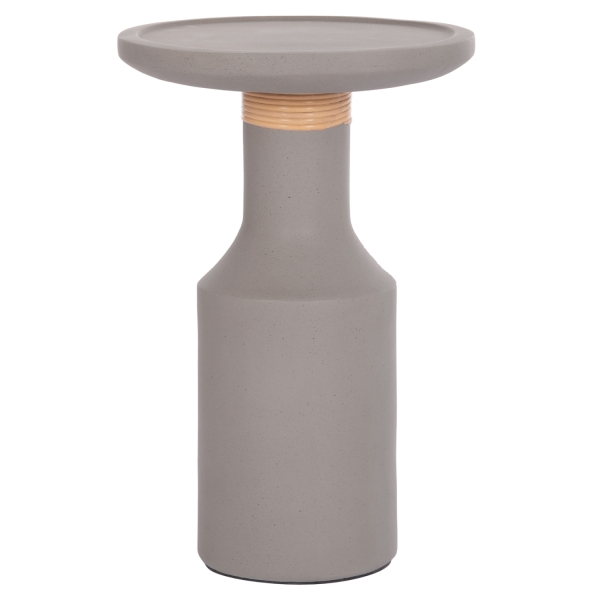 ΒΟΗΘΗΤΙΚΟ ΤΡΑΠΕΖΙ TRED(T) HM18169.03 FIBER CEMENT ΓΚΡΙ-ΦΥΣΙΚΟ RATTAN--Φ40x61Υεκ. - HM18169.03