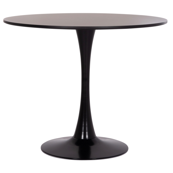 ΤΡΑΠΕΖΙ ΣΤΡΟΓΓΥΛΟ BROLIN HM18141.02 MDF TOP-ΒΑΣΗ ΜΕΤΑΛΛΙΚΗ--ΜΑΥΡΟ Φ90x73Υεκ - HM18141.02