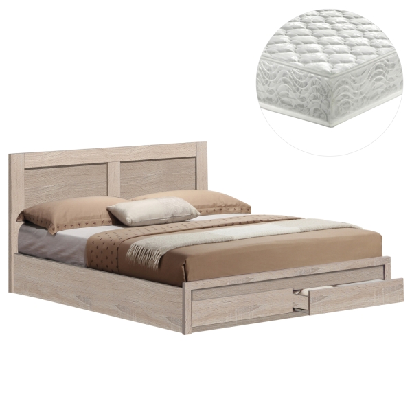 ΚΡΕΒΑΤΙ ΔΙΠΛΟ ΜΕ ΣΥΡΤΑΡΙΑ & ΣΤΡΩΜΑ CAPRI HM21169 ΜΕΛΑΜΙΝΗ SONAMA--ΓΙΑ 150x200εκ - HM21169