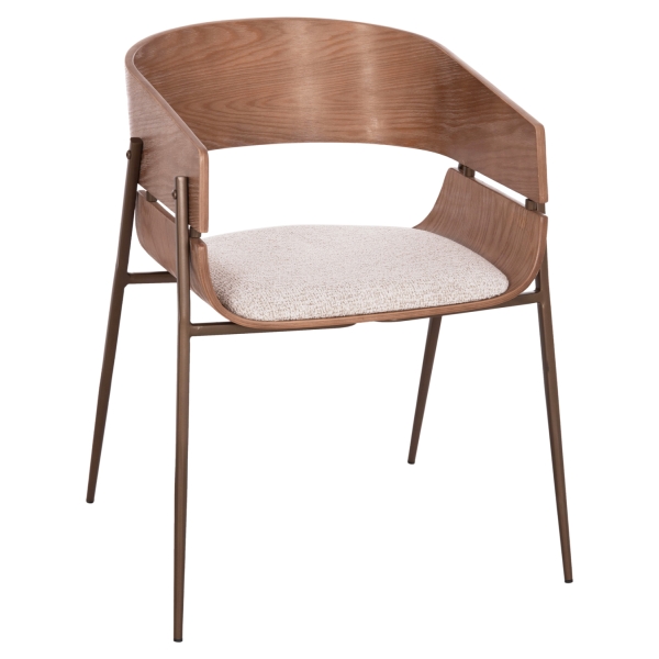 ΠΟΛΥΘΡΟΝΑ KRILL HM18254.01 PLYWOOD ΣΕ WHITEWASH--ΜΕΤΑΛΛΟ ΣΕ ΧΑΛΚΙΝΟ 55,5x55x72Υεκ. - HM18254.01