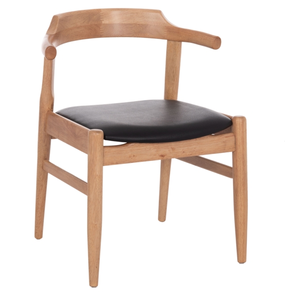 ΠΟΛΥΘΡΟΝΑ CERSEI HM9946.01 RUBBERWOOD ΣΕ LIGHT OAK & PU ΣΕ ΜΑΥΡΟ 57x53x72Υεκ - HM9946.01