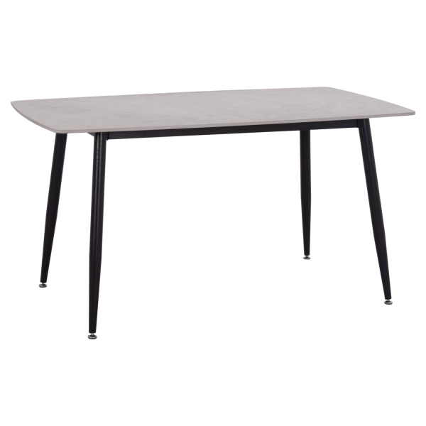 ΤΡΑΠΕΖΙ RAVEN HM18149.13 ΚΕΡΑΜΙΚΟ TOP ΓΚΡΙ ΜΑΡΜΑΡΟ-ΜΑΥΡΟ ΜΕΤΑΛΛΟ 140x80x74Υεκ. - HM18149.13