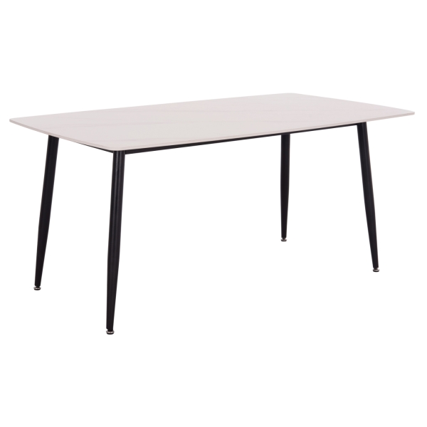 ΤΡΑΠΕΖΙ RAVEN HM18150.01 ΚΕΡΑΜΙΚΟ TOP ΛΕΥΚΟ ΜΑΡΜΑΡΟ-ΜΑΥΡΟ ΜΕΤΑΛΛΟ 160x80x74Υεκ. - HM18150.01