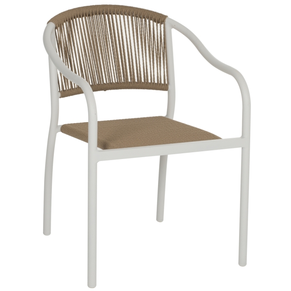 ΠΟΛΥΘΡΟΝΑ ΑΛΟΥΜΙΝΙΟΥ ΛΕΥΚΟ ΜΕ PE RATTAN WICKER HM5856.01 57x63x80Yεκ. - HM5856.01