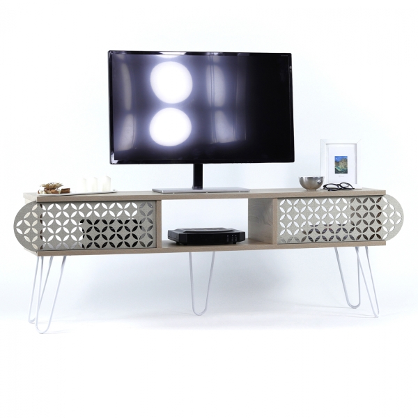 ΕΠΙΠΛΟ ΤΗΛΕΟΡΑΣΗΣ DIANE HM9211.01 SONAMA ΛΕΥΚΟ ΕΚΡΟΥ 151x30x48Y εκ. - HM9211.01