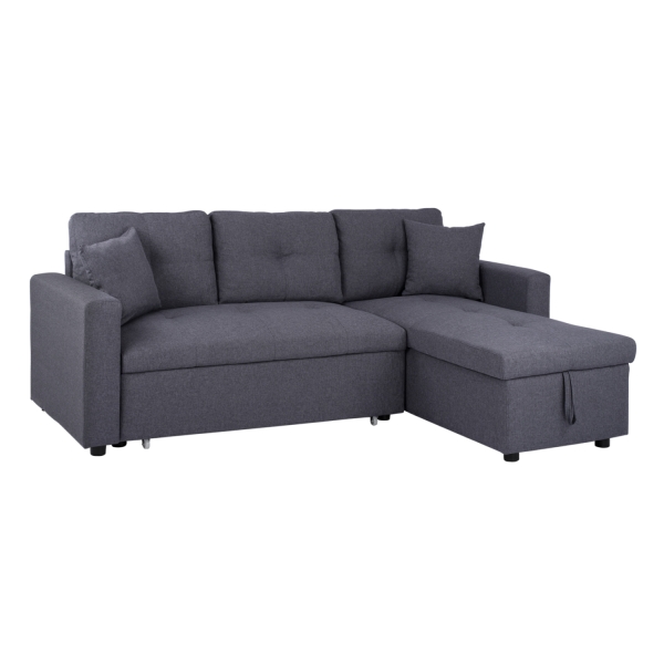 ΚΑΝΑΠΕΣ ΓΩΝΙΑ ΚΡΕΒΑΤΙ WAYNE 224x147x85Υεκ. HM3028.11 ΓΚΡΙ ΥΦΑΣΜΑ - HM3028.11