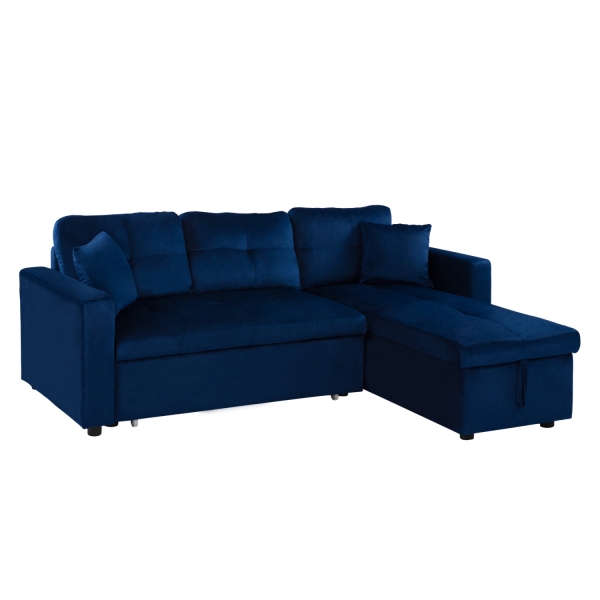 ΚΑΝΑΠΕΣ ΓΩΝΙΑ ΚΡΕΒΑΤΙ WAYNE 224x147x85Υεκ. HM3028.18 ΒΕΛΟΥΔΟ ΜΠΛΕ - HM3028.18