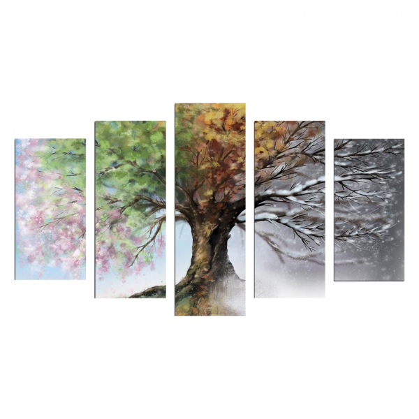 ΠΕΝΤΑΠΤΥΧΟΣ ΠΙΝΑΚΑΣ MDF FOUR SEASONS HM7206.05 100X60x0,3 εκ. - HM7206.05