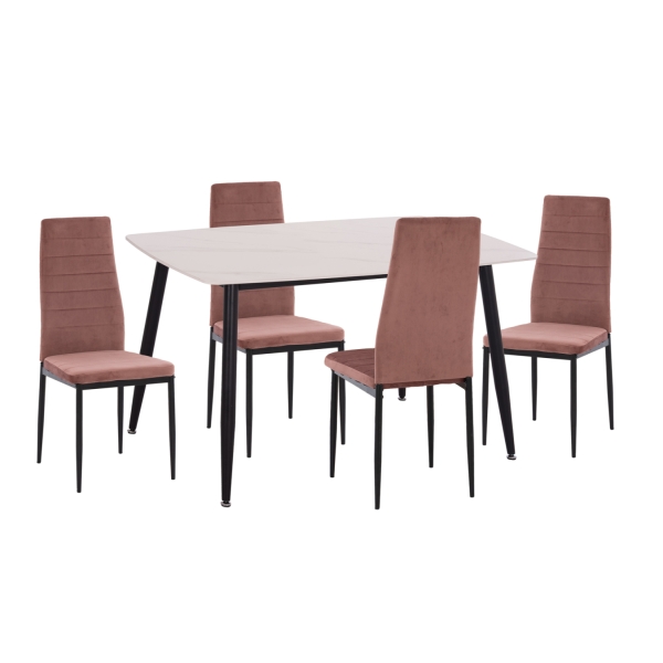 ΣΕΤ ΤΡΑΠΕΖΑΡΙΑΣ 5ΤΜΧ RAVEN HM21264.01 ΚΕΡΑΜΙΚΟ TOP ΛΕΥΚΟ ΜΑΡΜΑΡΟ--ΒΕΛΟΥΔΟ ΣΑΠΙΟ ΜΗΛΟ - ΗΜ21264.01