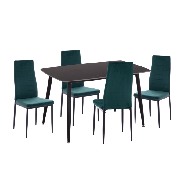 ΣΕΤ ΤΡΑΠΕΖΑΡΙΑΣ 5ΤΜΧ RAVEN HM21265.02 ΚΕΡΑΜΙΚΟ TOP ΜΑΥΡΟ ΜΑΡΜΑΡΟ--ΒΕΛΟΥΔΟ ΚΥΠΑΡΙΣΣΙ - HM21265.02