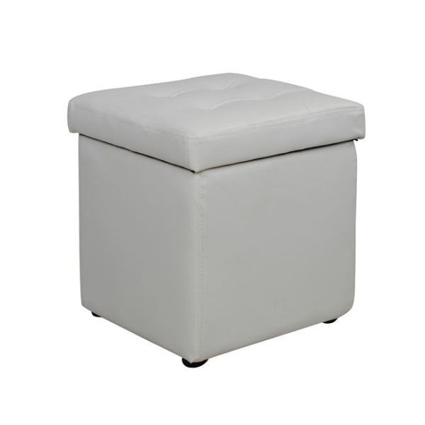 ΣΚΑΜΠΟ ΜΕ ΑΠΟΘΗΚΕΥΤΙΚΟ ΧΩΡΟ PU ΛΕΥΚΟ CUBE HM224.02 36,5x36,5x36Υεκ. - HM224.02
