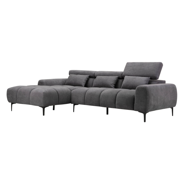 ΚΑΝΑΠΕΣ ΑΡΙΣΤΕΡΗ ΓΩΝΙΑ DIVYA HM3267.02L ΣΥΝΘ.SUEDE ΓΚΡΙ 264x175x99Υεκ. - HM3267.02L