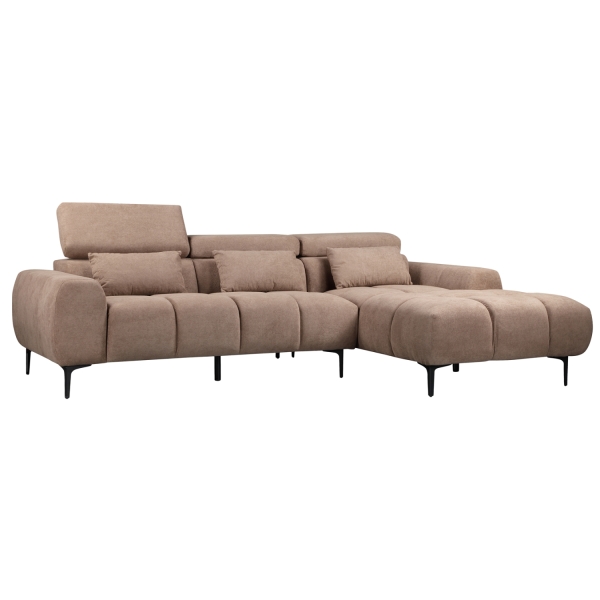 ΚΑΝΑΠΕΣ ΔΕΞΙΑ ΓΩΝΙΑ DIVYA HM3267.01R ΣΥΝΘ.SUEDE ΑΝΟΙΧΤΟ ΚΑΦΕ 264x175x99Υεκ. - HM3267.01R
