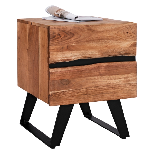 ΚΟΜΟΔΙΝΟ ALICIA HM8360.11 ΑΠΟ ΜΑΣΙΦ ΞΥΛΟ ΑΚΑΚΙΑΣ 45x35x56Yεκ. - HM8360.11